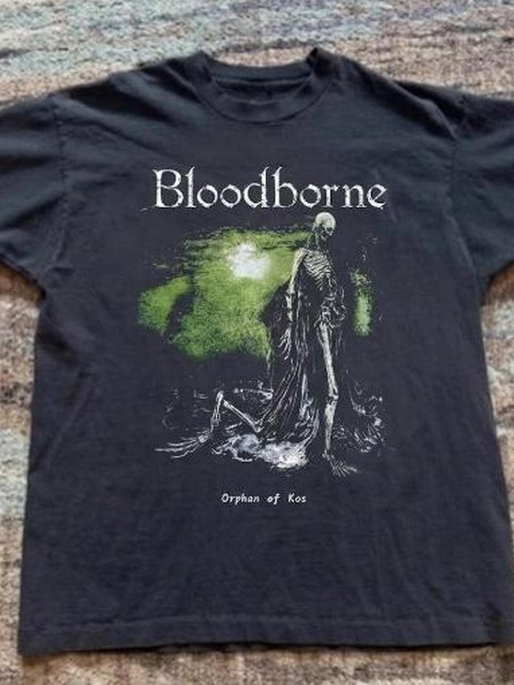 Gildan Black Bloodborne Orphan of Kos Graphic Tee with Green Accent